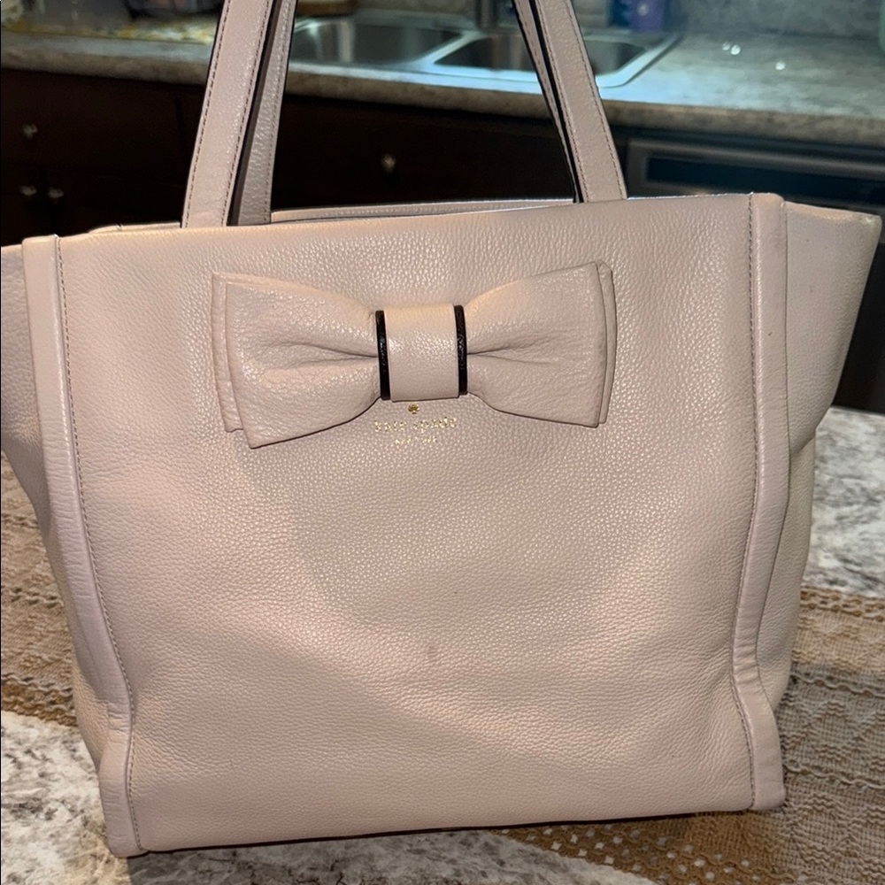Kate Spade Elegant Cream Bow Tote Bag